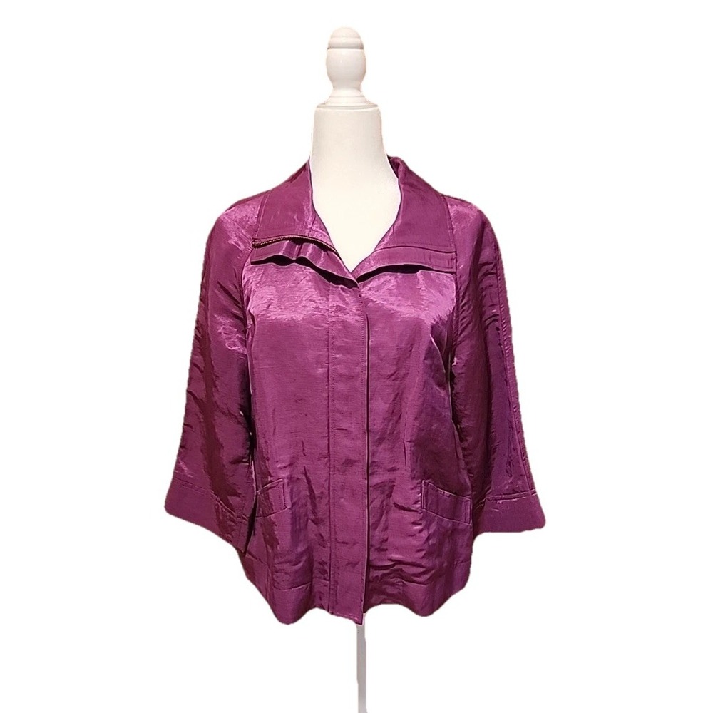 Charter‎ Club Womens Blazer Purple Jacket Petite M Career City Chic Contemporary